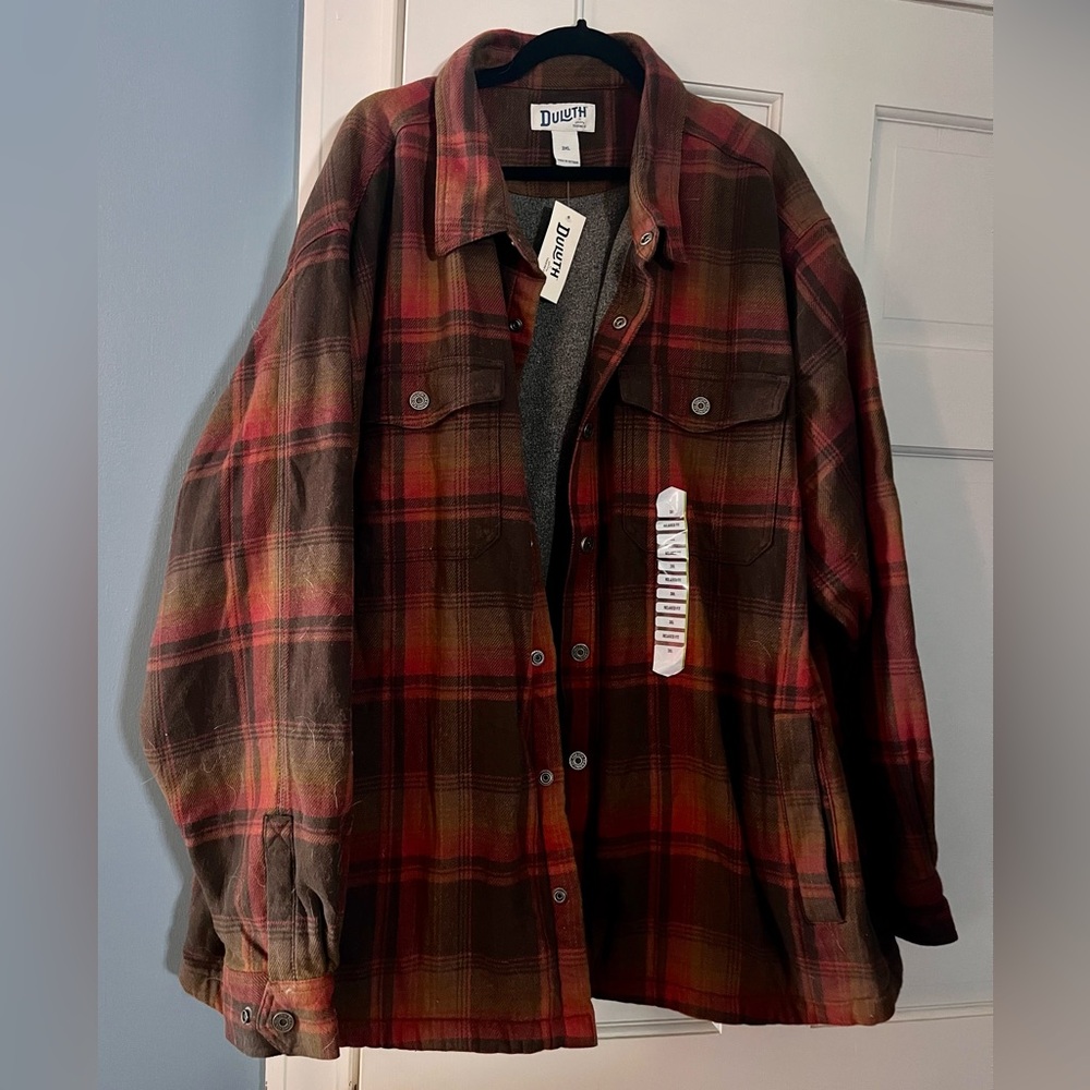 NWT 3XL Duluth Trading Co Flannel Shirt Jacket Shacket Flapjack